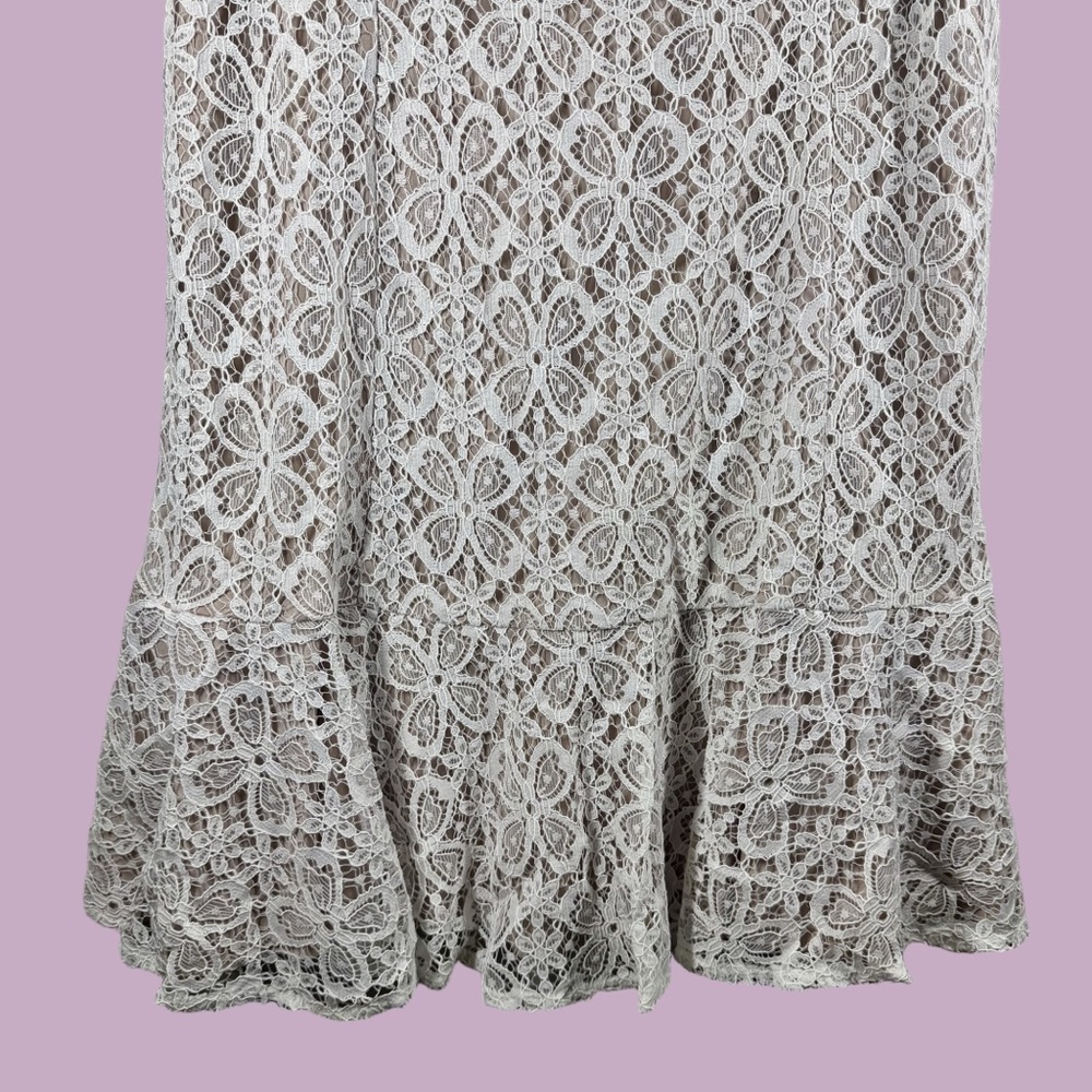 Julia Jordan New Size 12 Lace Floral Ruffle‎ Boho Knee Dress Coquette Cocktail - Picture 5 of 13